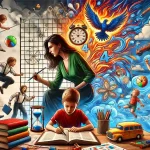 4学年差のデメリットとは？後悔しないための育児・教育のポイントのアイキャッチ画像。異なる年齢の子供たち、本、玩具、教育資料などが含まれた魅力的なシーン。