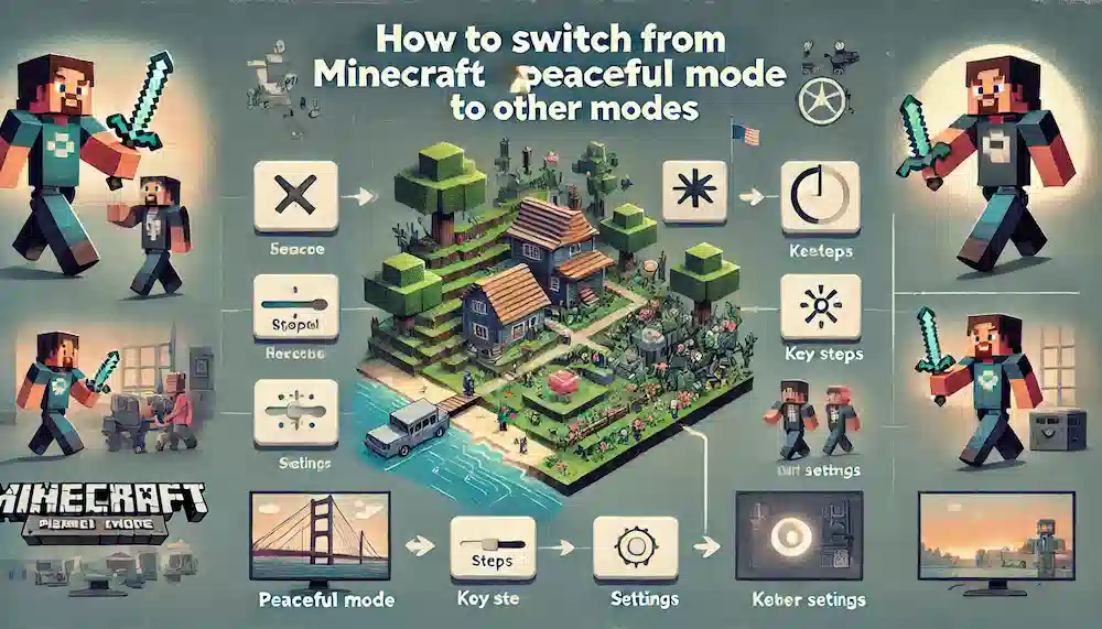 ピースフルモードから他のモードに戻す方法のアイキャッチ画像。主要な手順や設定に焦点を当てた、情報豊富で視覚的に魅力的な構図。